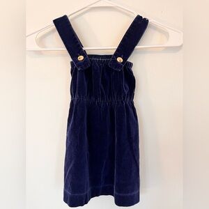 Baby vintage Navy Blue felt dress with straps